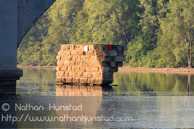 The old bridge piling for the Franklin Avenue Bridge.